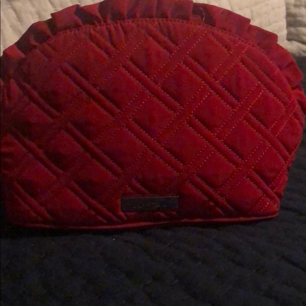 Red Vera Bradley Cosmetic case with ruffle